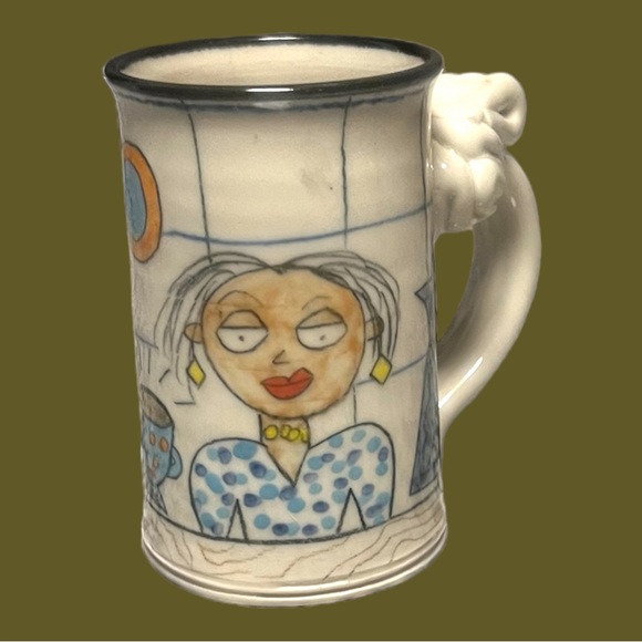 Tom Edwards Pottery  Sleep Is For Wimps Woman Coffee Tea Mug Caffeine Cup (Chip) - Picture 7 of 12